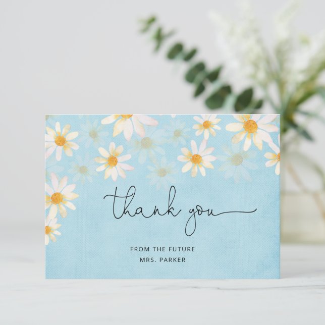 Rustic Daisy Blume Danke Note Card (Stehend Vorderseite)
