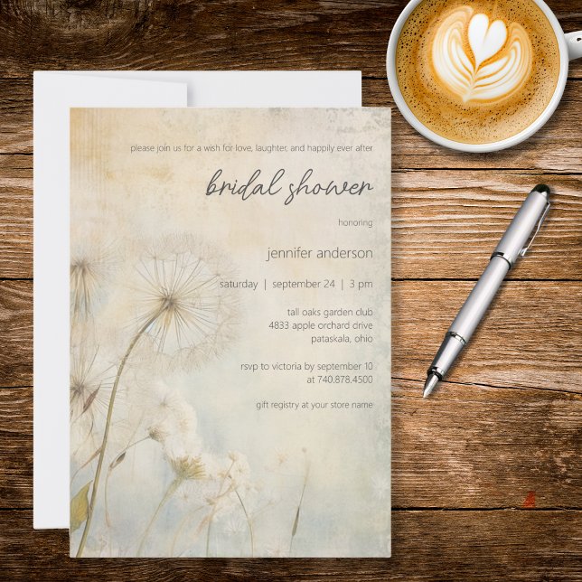 Rustic Dandelion Bridal Shower Invitation Einladung (Von Creator hochgeladen)