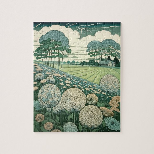 Rustic Dandelion World Japan Art Puzzle (Vertikal)