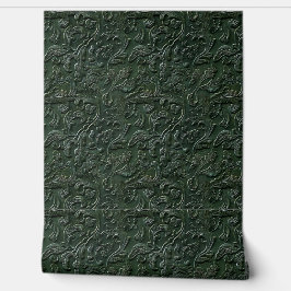 Rustic dark green tooled leather tapete
