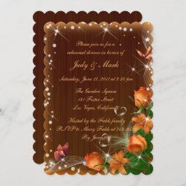 Rustic Dark Wood Floral Hochzeit Probe Dinner Einladung