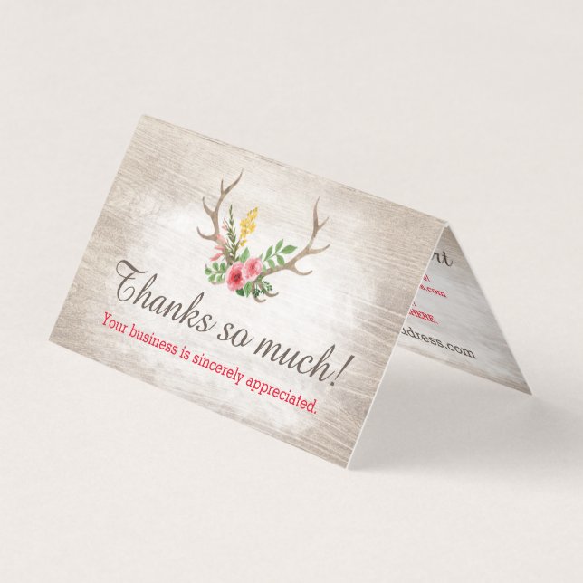 Rustic Deer Antler Bohemisches Blumenholz Vielen D (Vorderseite)