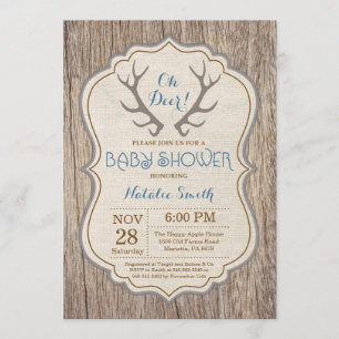 Rustic Deer Antler Oh Deer Boy Baby Dusche Einladung