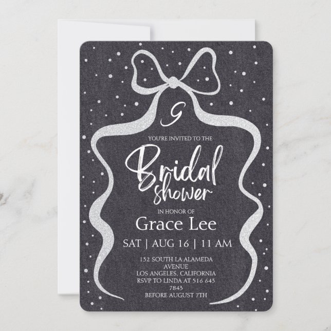 Rustic Denim Bridal Shower Invitation Einladung (Vorderseite)