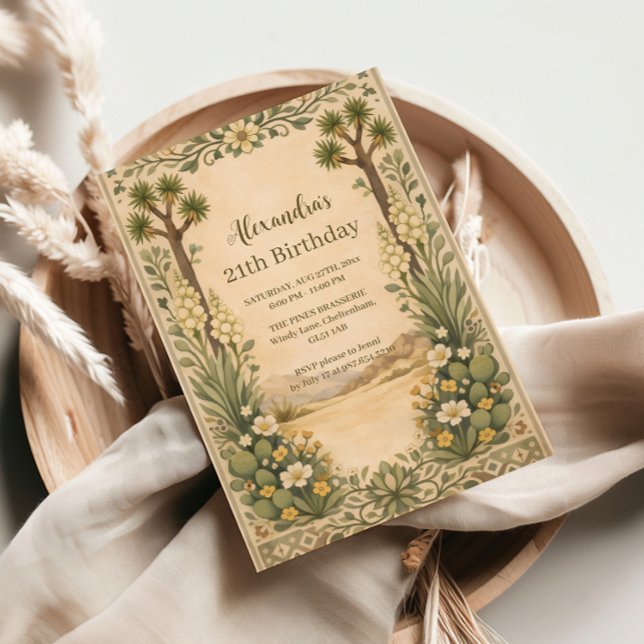 Rustic Desert Botanicals Birthday Einladung (Von Creator hochgeladen)