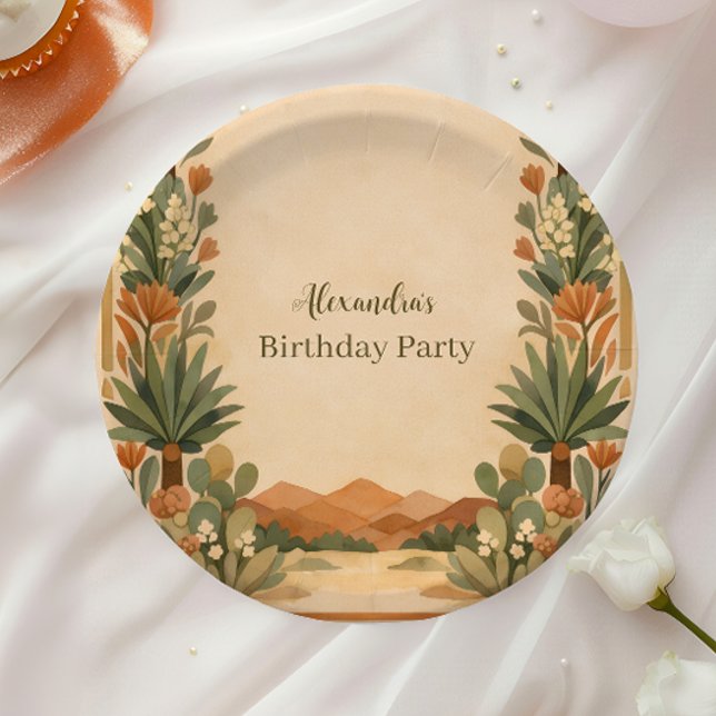 Rustic Desert Florals Birthday Pappteller (Von Creator hochgeladen)