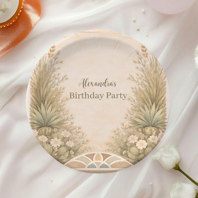 Rustic Desert Meadow Birthday Pappteller (Von Creator hochgeladen)