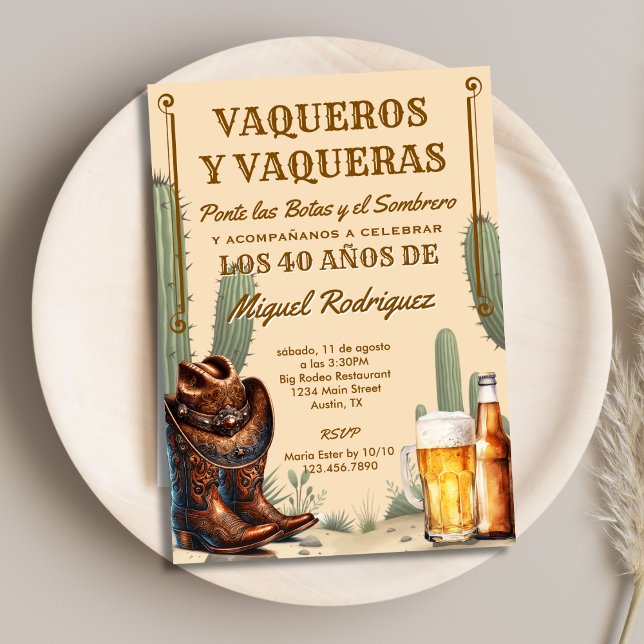 Rustic Desert Mexican Cowboy Spanish Birthday Einladung (Von Creator hochgeladen)