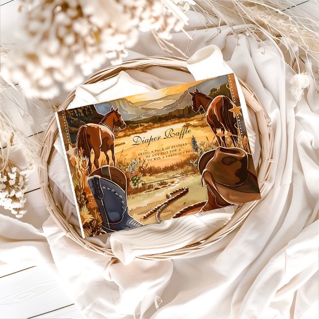 Rustic Desert Rodeo Diapper Raffle Begleitkarte (Von Creator hochgeladen)