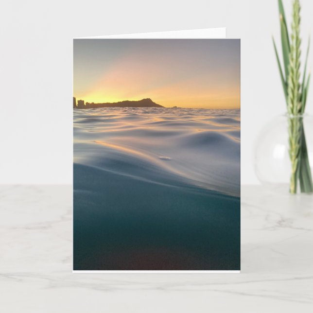 Rustic Diamond Head Hawaii Blank Inside 12x18 Card Dankeskarte (Vorderseite)