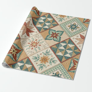 Rustic Diamond Patchwork Pattern - Geometric Geschenkpapier