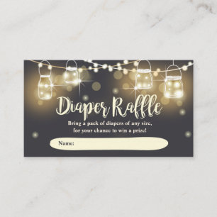 Rustic Diaper Raffle Card leuchtet Gläser Elegant Begleitkarte