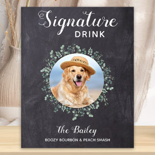 Rustic Dog Bar Signature Getränke Hunde Hochzeit P Poster