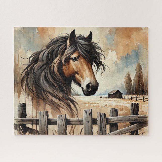 Rustic Draft Horse Puzzle (Horizontal)