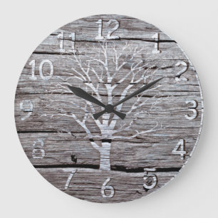 Rustic Driftwood Clock Artwork Große Wanduhr
