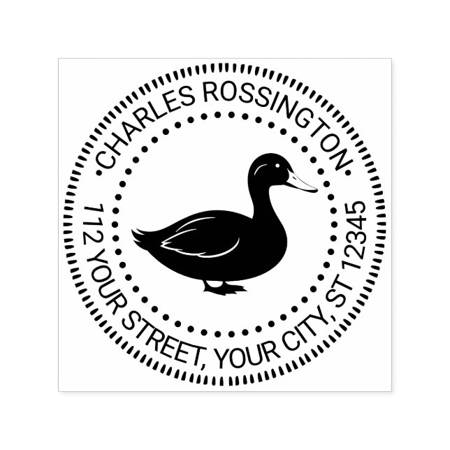 Rustic Duck Standing Name Return Address Permastempel (Design)
