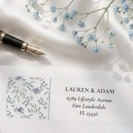 Rustic Dusty Blue Eucalyptus Address