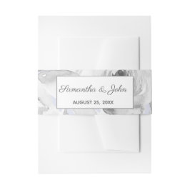 Rustic Dusty Blue Floral Wedding Einladungsbanderole