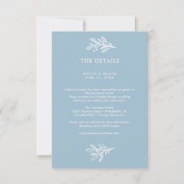 Rustic Dusty Blue Wedding Details Card Einladung