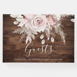 Rustic Dusty Rose & Blush Floral Wedding Gästebuch