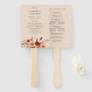 Rustic Earth & Champagne Florals Wedding Program B Fächer