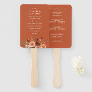 Rustic Earth & Champagne Florals Wedding Program T Fächer