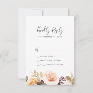 Rustic Earth Florals einfache RSVP-Karte RSVP Karte