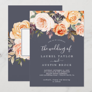 Rustic Earth Florals Lila Hochzeit von Einladung