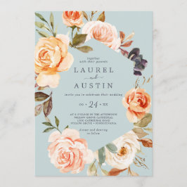 Rustic Earth Florals | Minze Lässige Hochzeit Einladung