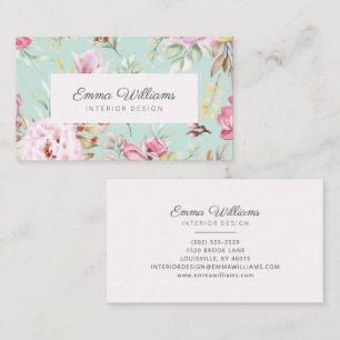 Rustic Earth Florals Rose Visitenkarte