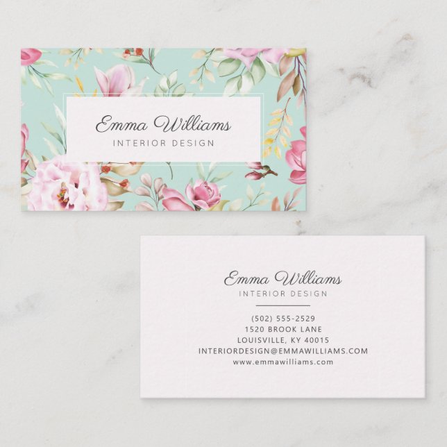 Rustic Earth Florals | Rose Visitenkarte (Vorne/Hinten)