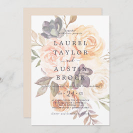 Rustic Earth Florals | Verblasste Blume Hochzeit Einladung