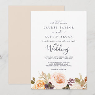 Rustic Earth Florals Wedding Einladung