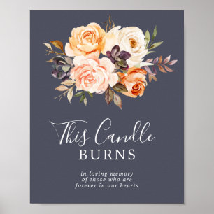 Rustic Earth Lila Kerze Brennt Gedenktafel Poster