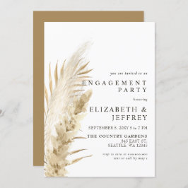 Rustic Earthy Boho Pampas Engagement Party Einladu Einladung