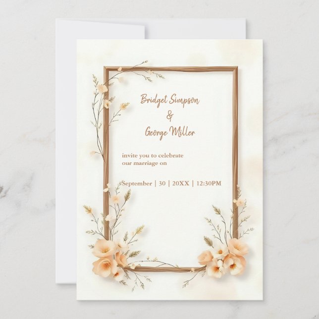 Rustic Earthy Floral Harmony Wedding (Vorderseite)