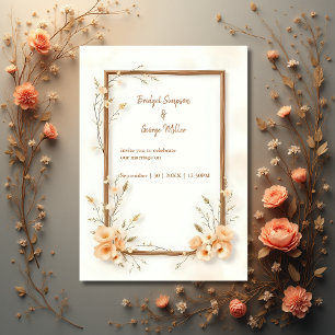 Rustic Earthy Floral Harmony Wedding Einladung