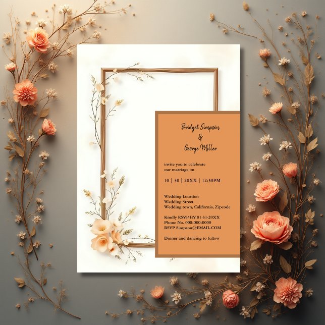 Rustic Earthy Floral Harmony Wedding Einladung (Von Creator hochgeladen)