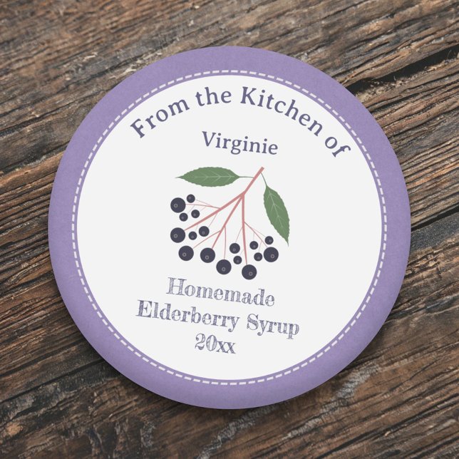 Rustic Elderberry Sirup Etikett Aufkleber (Rustic Elderberry Syrup Label Sticker)