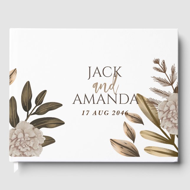 Rustic Elegance Chic Floral Wedding Gästebuch (Vorderseite)
