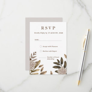 Rustic Elegance Floral Wedding RSVP Response Cards