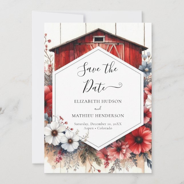 Rustic Elegant Barnyard Wedding Save The Date (Vorderseite)
