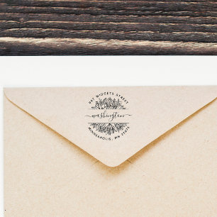 Rustic Elegant Botanical Family Return Address Gummistempel