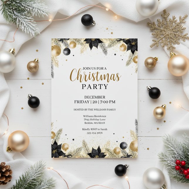 Rustic Elegant Christmas Wreath Invitation Einladung (Von Creator hochgeladen)