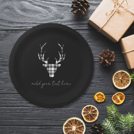 Rustic Elegant Personalized Christmas Paper Plates Pappteller