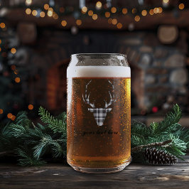 Rustic Elegant Personalized Deer Beer Can Glass Dosenglas