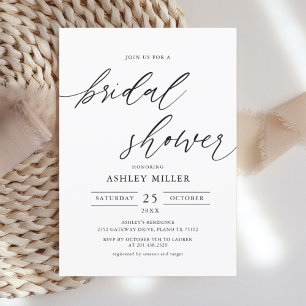 Rustic Elegant Simple Bridal Shower Invitation Einladung
