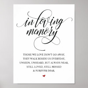 Rustic Elegant Wedding Memorial Table Sign v1 Poster