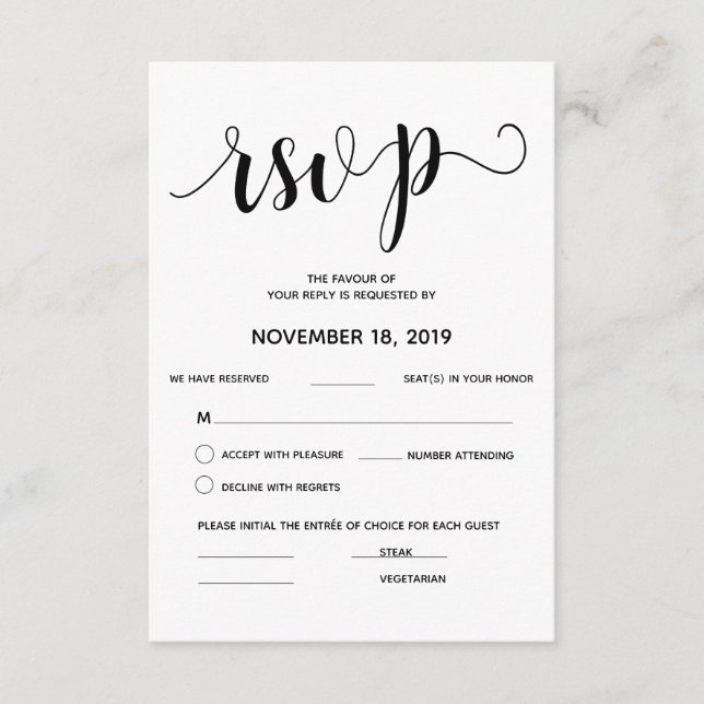 Rustic Elegant Wedding UAWG Antwortkarte Begleitkarte (Vorderseite)