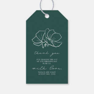Rustic Emerald Floral Wedding Vielen Dank für Ihr  Geschenkanhänger